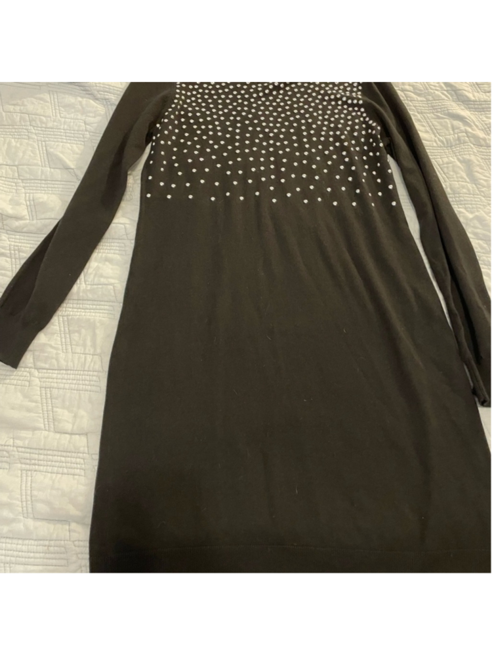 Michael Kors Black Long-Sleeve Sweater Dress with Silver Studs whimsygoth - Picture 2 of 4